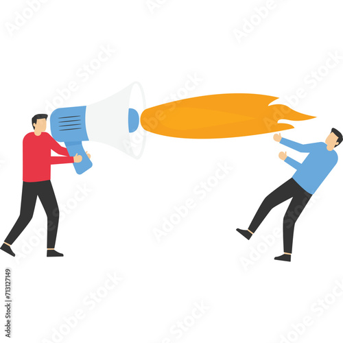 Manager was so angry that he had to blame the employee, Vector illustration in flat style

