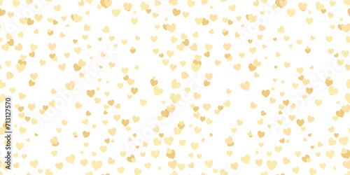 Heart confetti seamless gold pattern