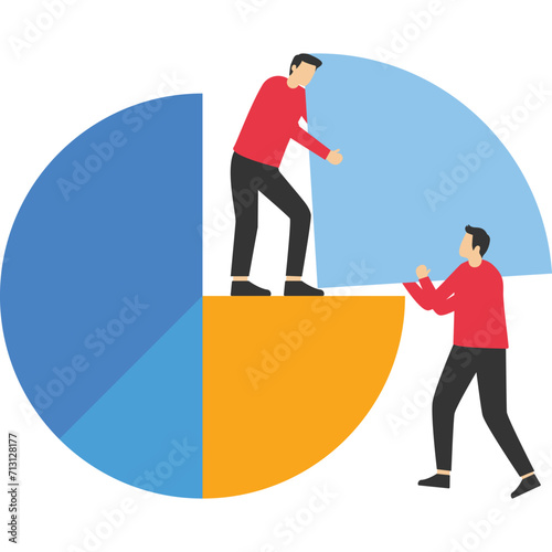 Businessman pushing allocation to the best performance position, Vector illustration in flat style

