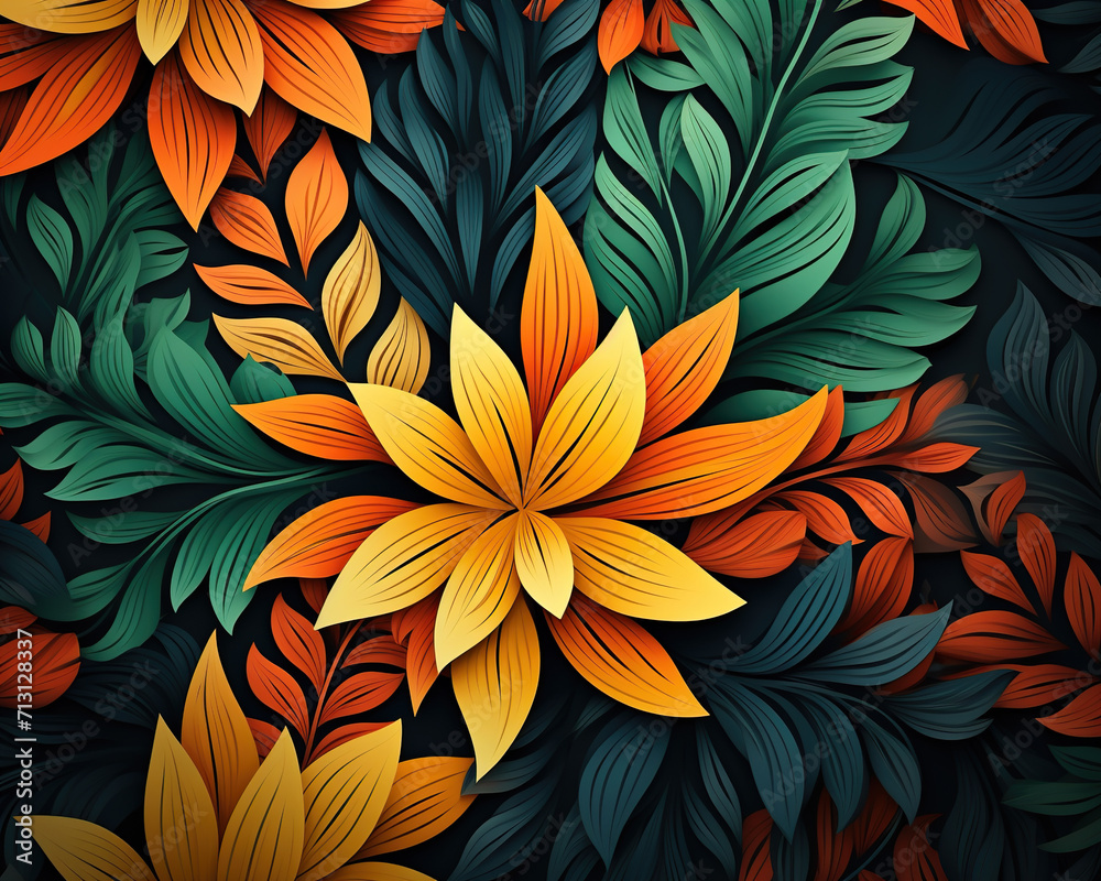 Abstract multicolored fantasy flowers pattern Abstract multicolored fantasy flowers pattern