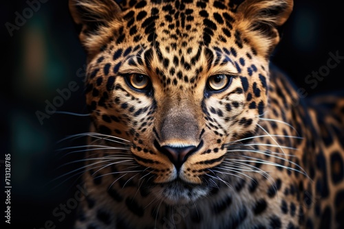 leopard portrait close up wildlife animal © krissikunterbunt