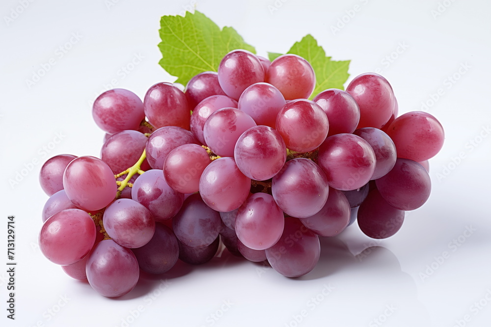 Close-up grape with water drops, closeup, isolated on white, AI generate Close-up grape with water drops, closeup, isolated on white, AI generate