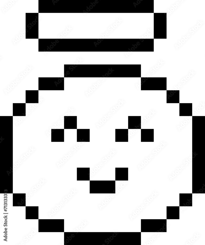 smile holy angle pixel emoji outline smile holy angle pixel emoji outline