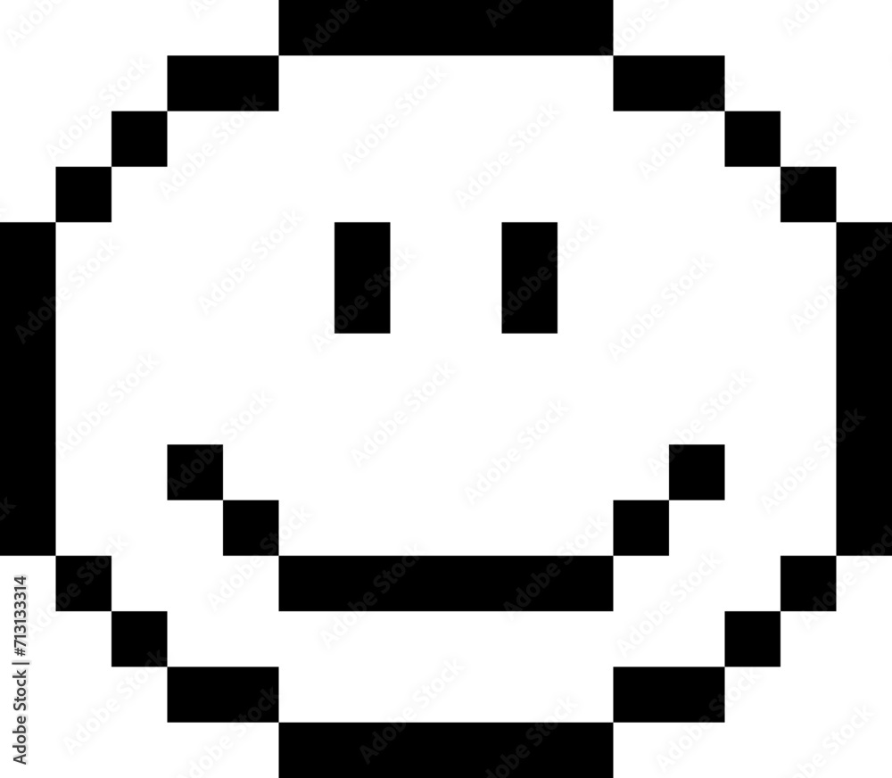 smile happy pixel emoji outline smile happy pixel emoji outline