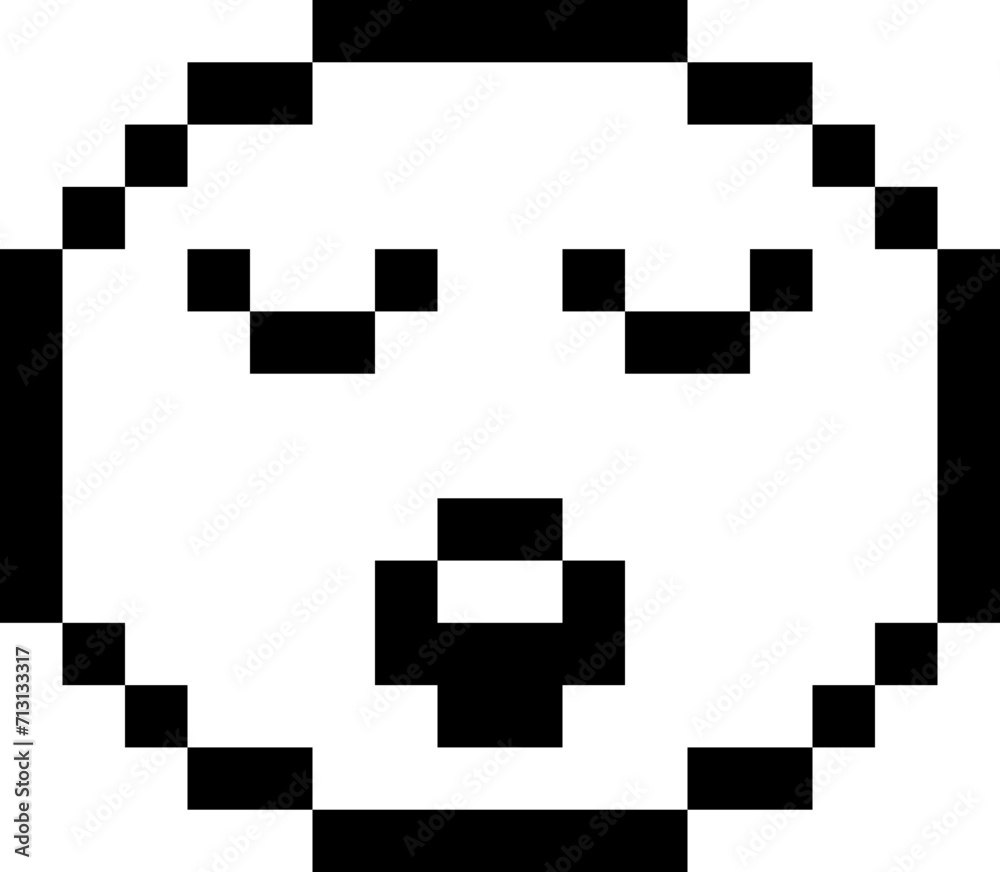 yawning sleepy pixel emoji outline yawning sleepy pixel emoji outline