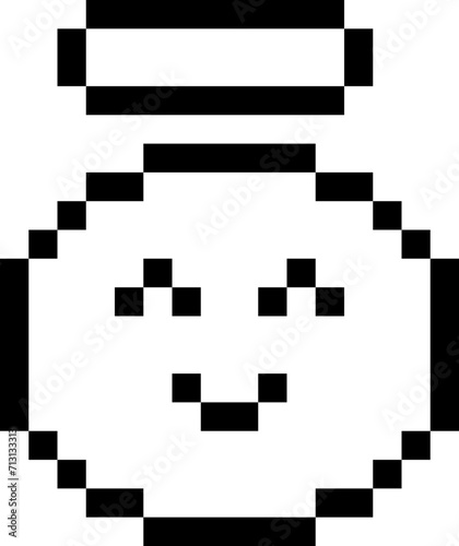smile holy angle pixel emoji outline