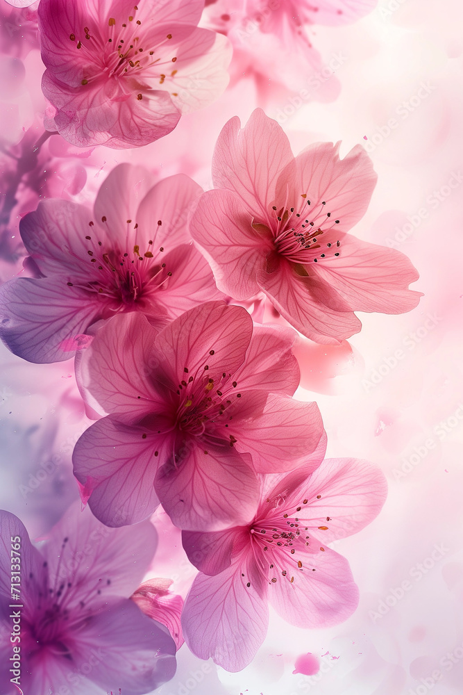 Abstract background with pink flowers