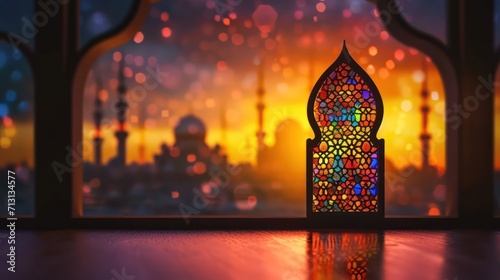 Ramadan Kareem background. Mosque window