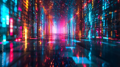 Step into a realm of glitched reflections.