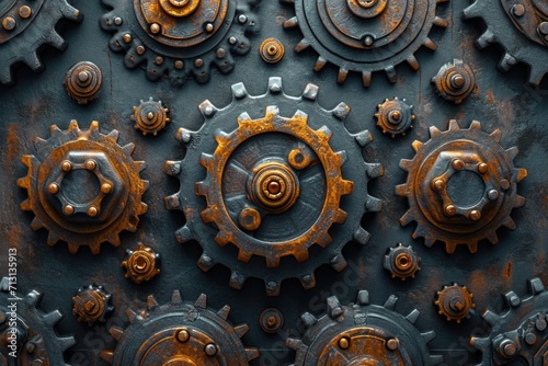 Details The gear is made of metal. Mechanical gears made of steel