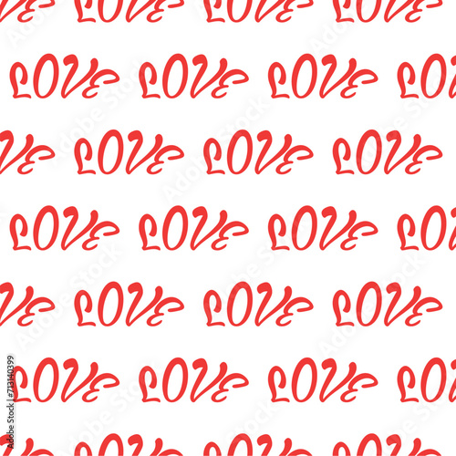 Valentine's Day pattern with word love vector illustration