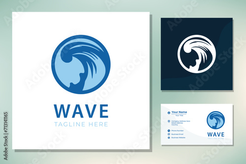 Modern circle wave symbol logo design inspiration