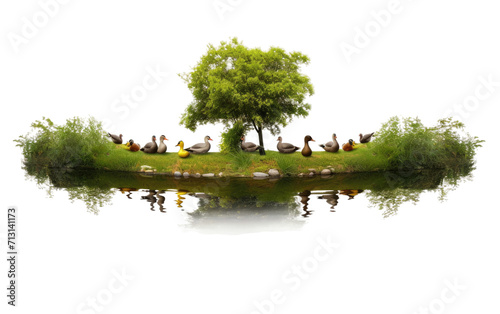 Duck Pond Oasis on Transparent background