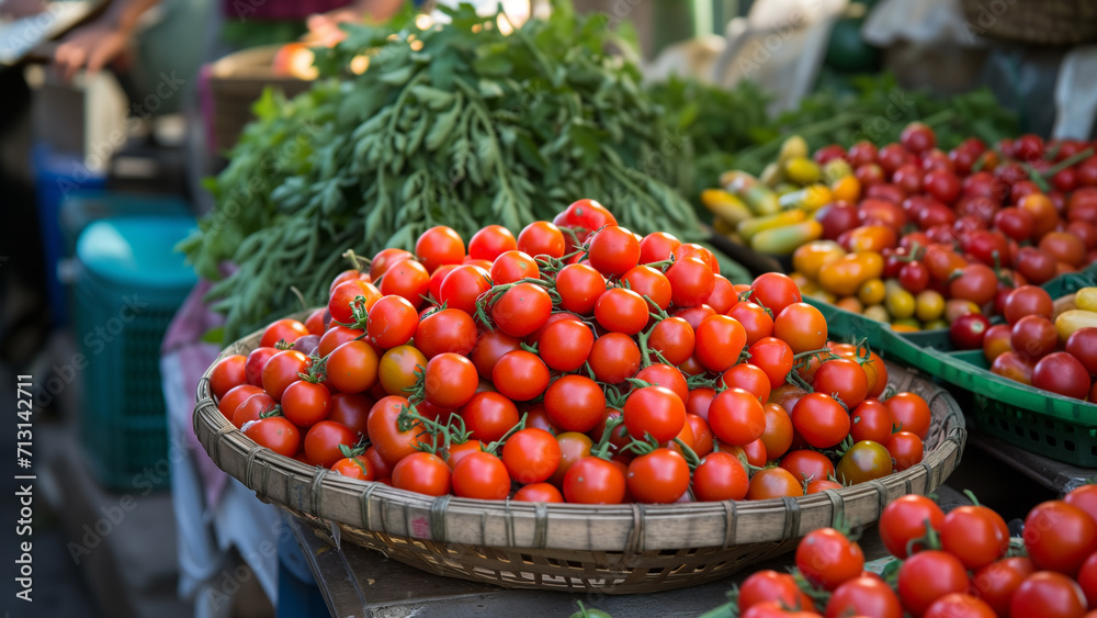 Fresh Tomatoes at the Street Market Fresh Tomatoes at the Street Market