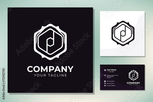 Letter Initial H Hexagon Hero logo design vector