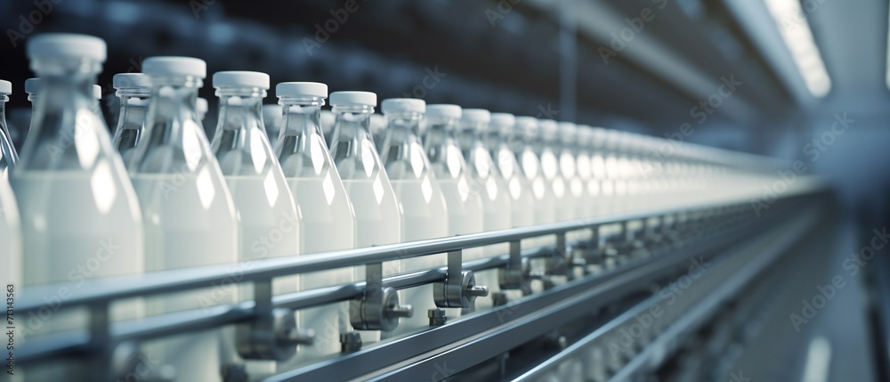 Line industrial automation manufacture dairy production clean milk. Milk bottle. Line industrial automation manufacture dairy production clean milk. Milk bottle.