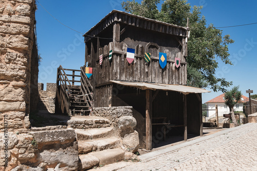 Medieval wooden construction inside the Penela castle, Coimbra, Portugal. photo