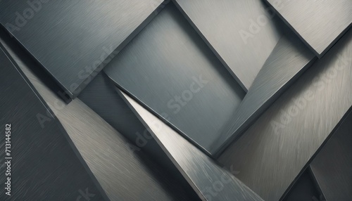 Three-dimensional metal polygonal background geometric material