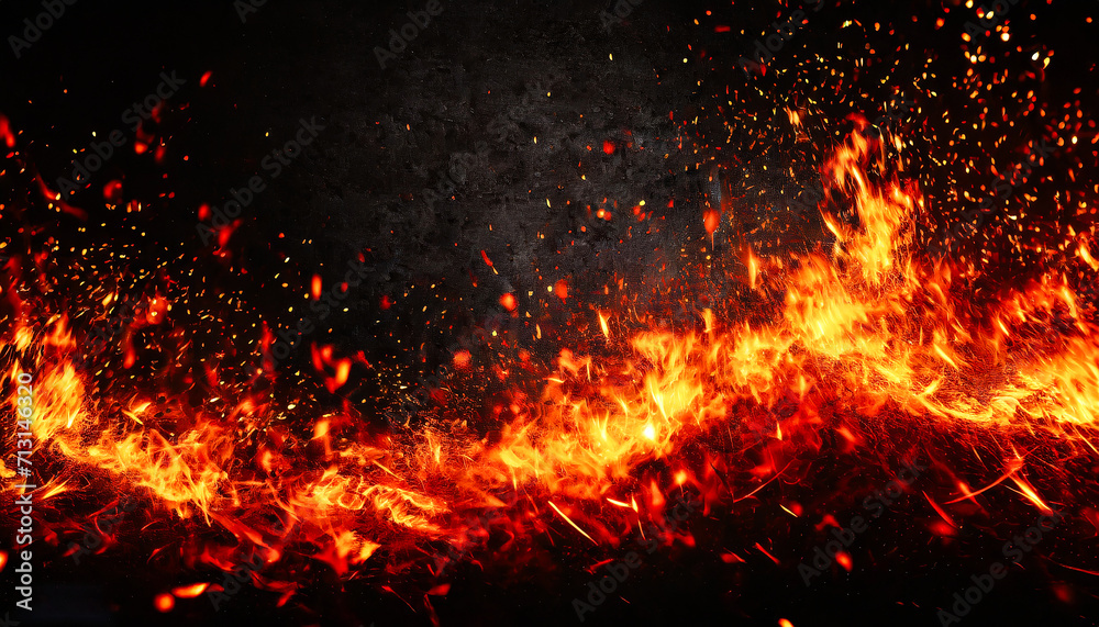 Eternal Sparks: Abstract Dark Glitter with Fire Embers Particles on a Black Canvas Eternal Sparks: Abstract Dark Glitter with Fire Embers Particles on a Black Canvas