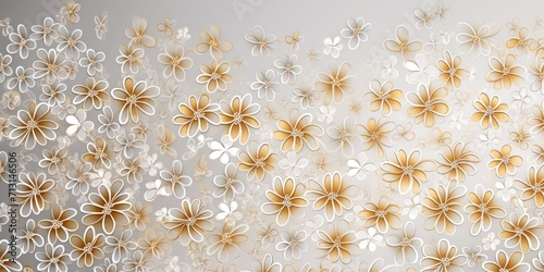 beige graphical abstract small flower 2D graphical background 