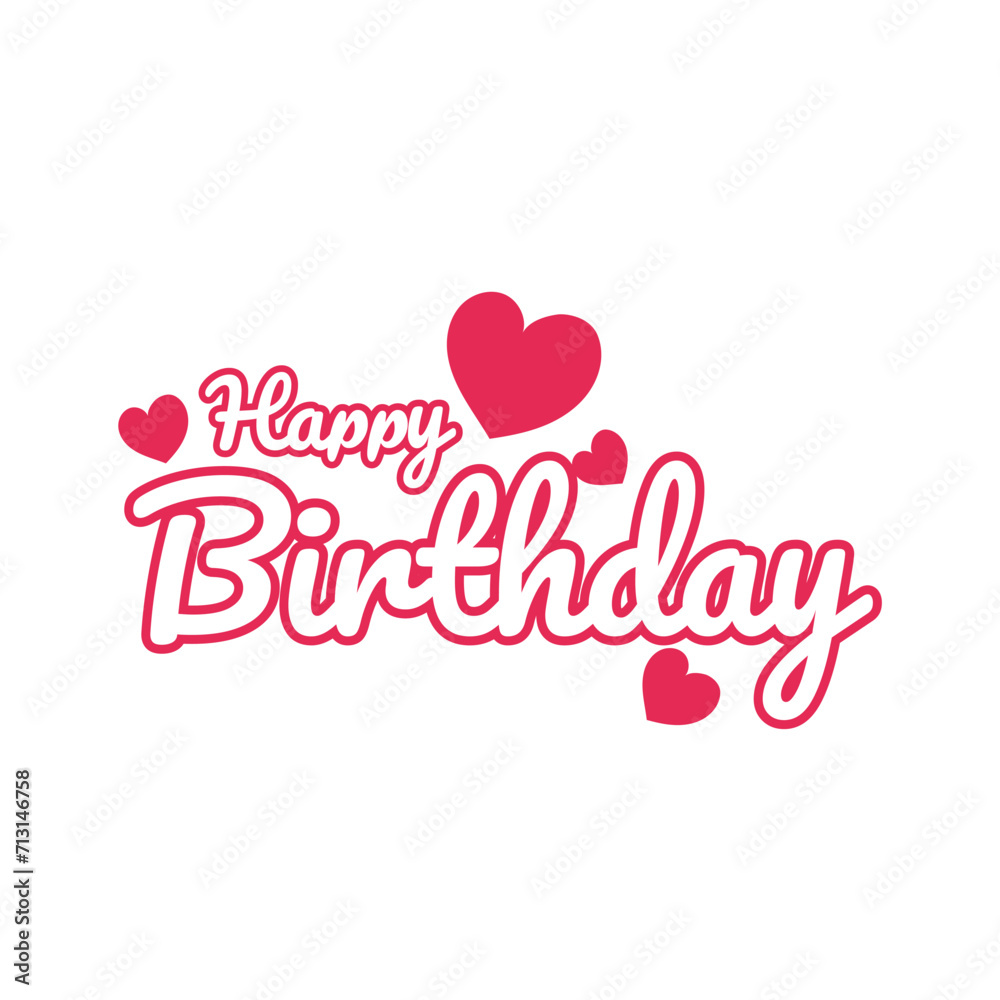 Happy birthday calligraphy text design 