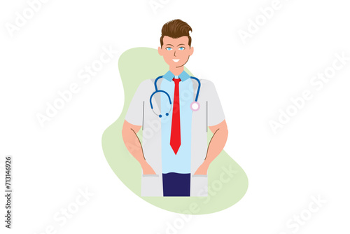 Doctor with stethoscope presents a professional and reassuring image of a doctor wearing a stethoscope, symbolizing expertise and medical care.