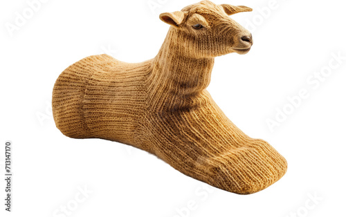 Snug Goat Wool Sock on Transparent Background