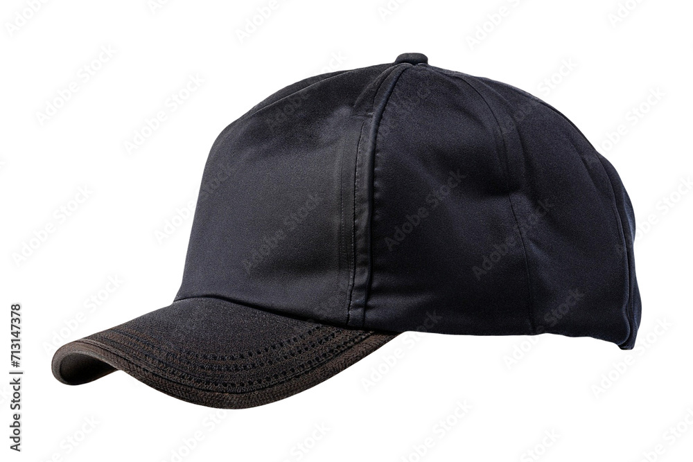 Black cap isolated on a transparent background. Cap PNG Generative AI Black cap isolated on a transparent background. Cap PNG Generative AI