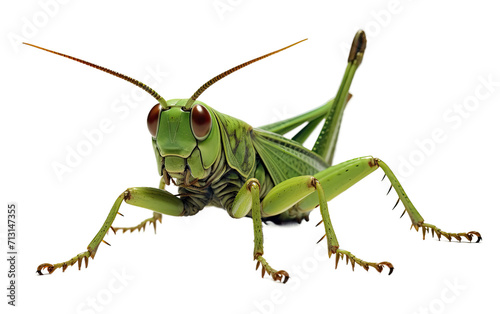 Jumping Grasshopper on Transparent Background