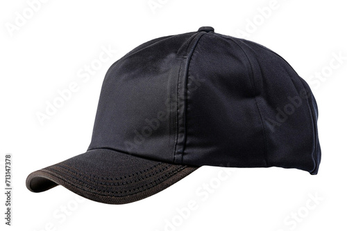 Black cap isolated on a transparent background. Cap PNG Generative AI
