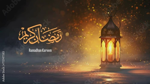 Ramadan Kareem text animated background 4K photo