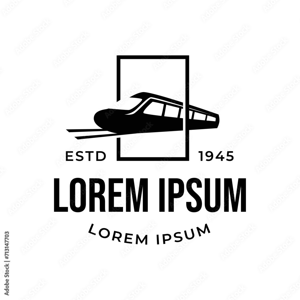 Old Locomotive Train Machine Logo Design Vector Old Locomotive Train Machine Logo Design Vector