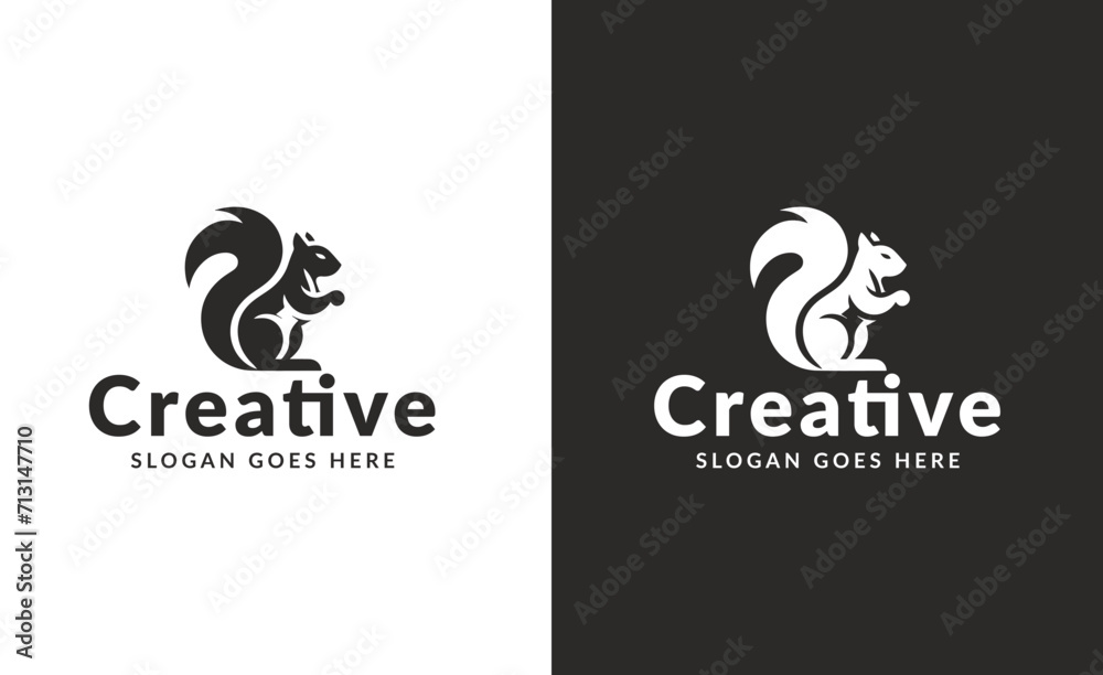 Dynamic Squirrel Logo Design in Monochrome Dynamic Squirrel Logo Design in Monochrome