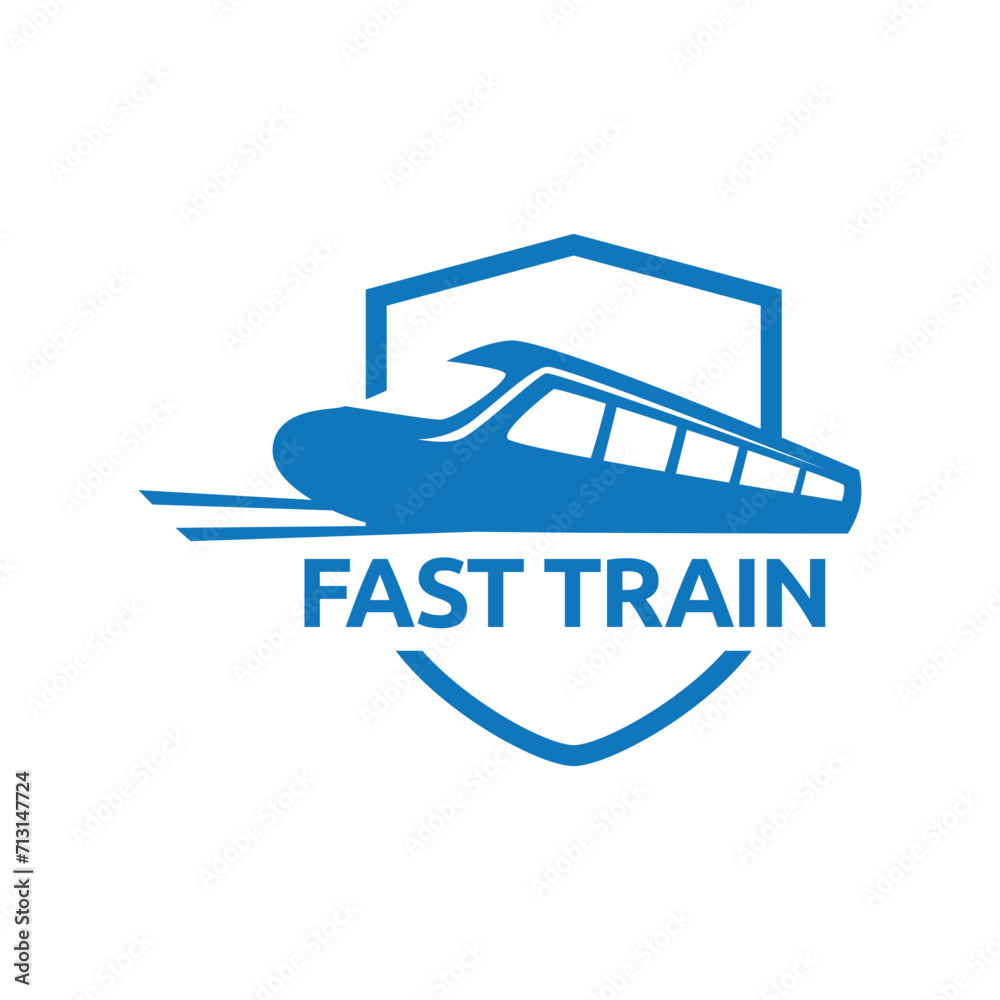 Old Locomotive Train Machine Logo Design Vector