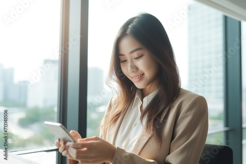 Young busy happy Asian business woman manager using mobile cell phone tech in office Free Download Young busy happy Asian business woman manager using mobile cell phone tech in office - GFXLoad