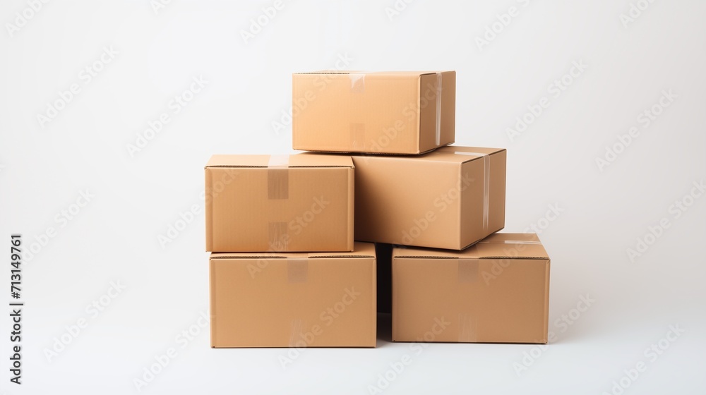 Une pile de cartons Une pile de cartons