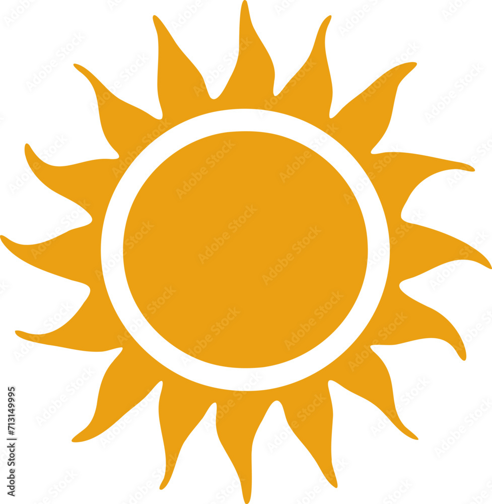 Sun silhouette icon illustration. Sun sign design element. Sun silhouette icon illustration. Sun sign design element.