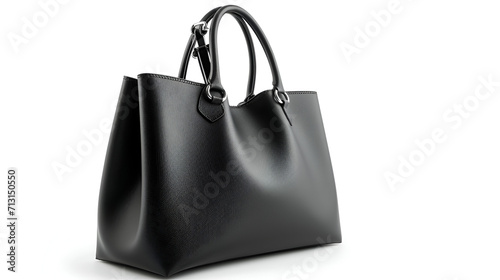 Black female handbag isolated on white background. generative ai