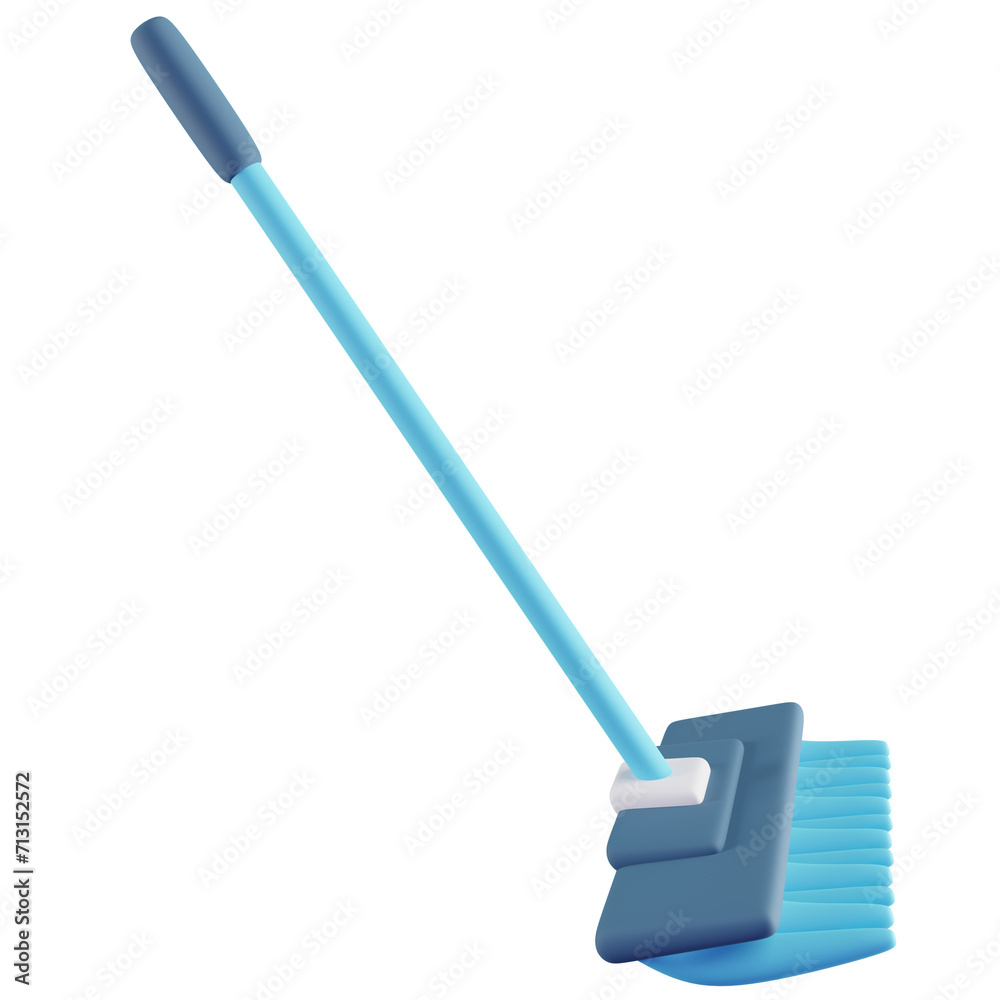 3D Illustration of Blue Mop 3D Illustration of Blue Mop