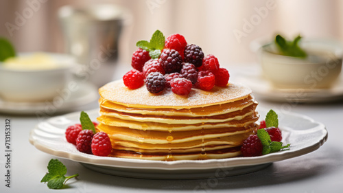 Pancakes stack  traditional Russian pancakes - blini