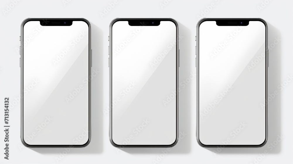 Smartphone frame less blank screen, rotated position. Smartphone from ...
