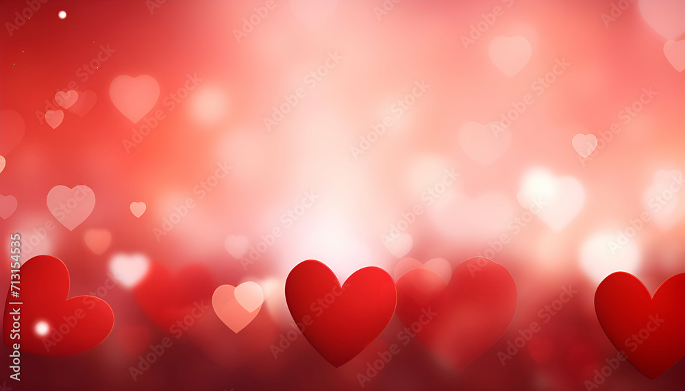 Valentine's day abstract background with heart shape bokeh
