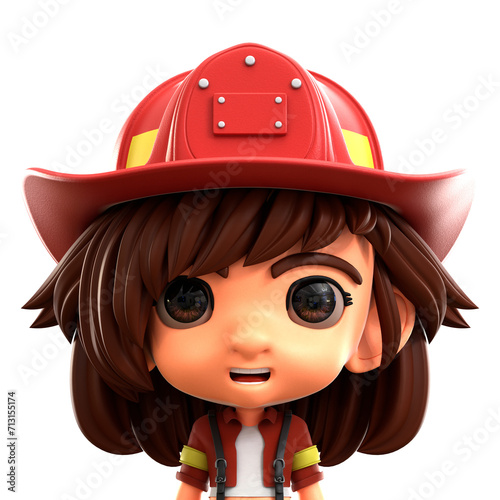 Female Firefighter 3D Avatar Illustration