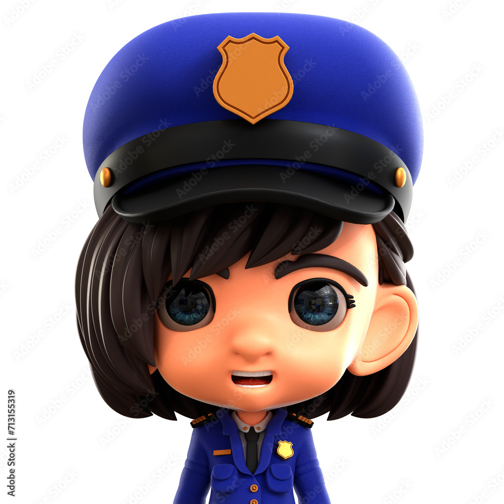 Female Police 3D Avatar Illustration Female Police 3D Avatar Illustration