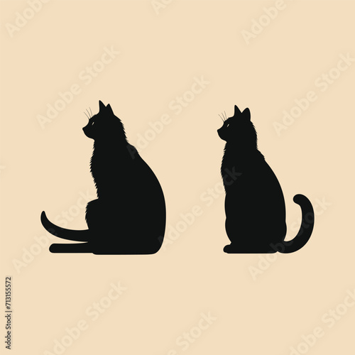 Chloe cat set silhouette Clipart photo