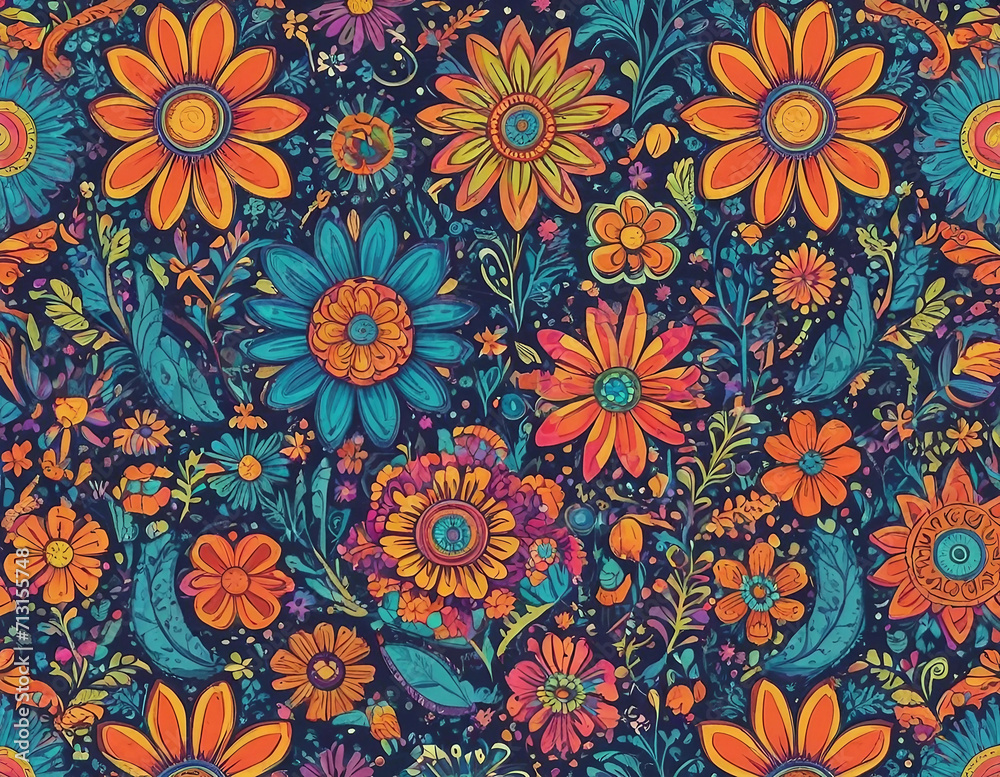seamless pattern with flowers