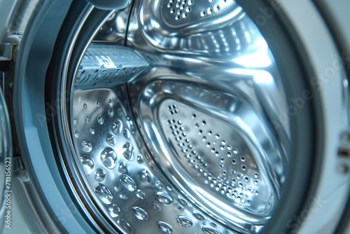 A detailed view of a washing machine. Perfect for illustrating household chores or laundry concepts