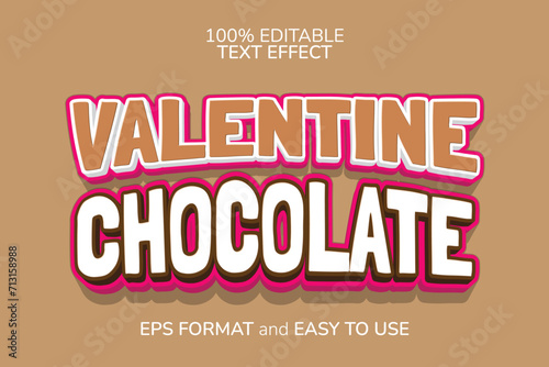 Valentine Chocolate 3d Style Editable Text Effect Eps Format
