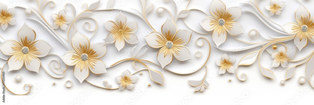 silver graphical abstract small flower 2D graphical background