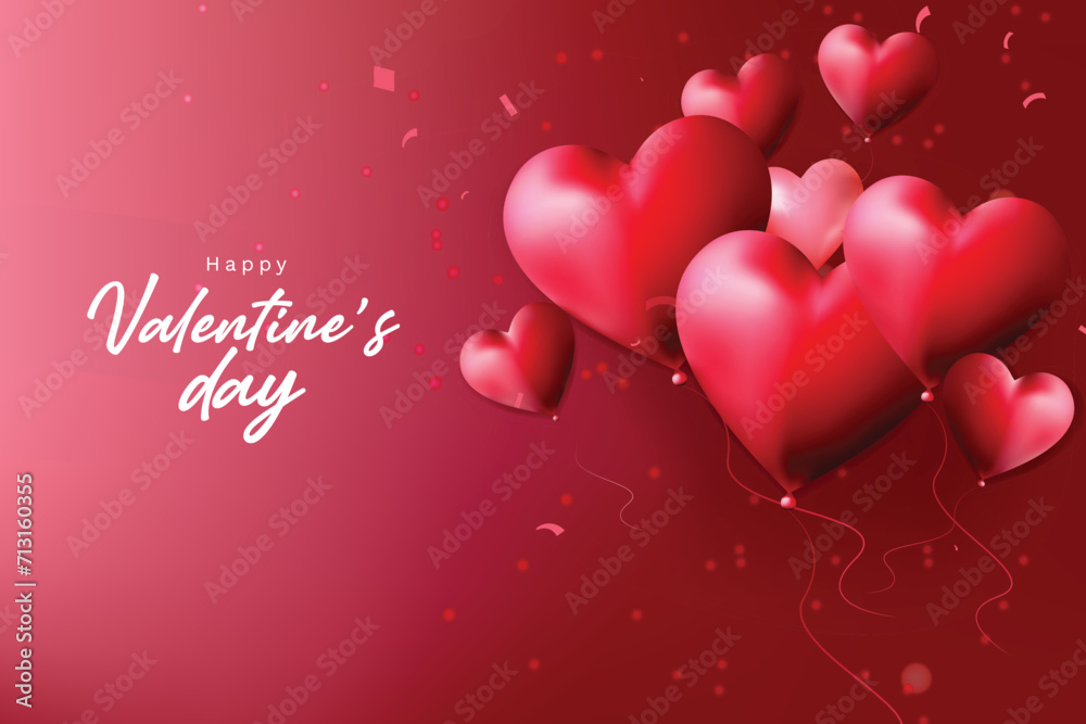 Happy Valentines day vector illustration beautifully heart vector